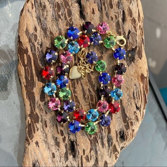 Handcrafted cup chain necklace with Swarovski crystal - Picture 5 of 7